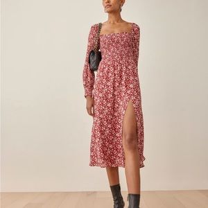 Reformation Cello Dress in Flower Girl in XS